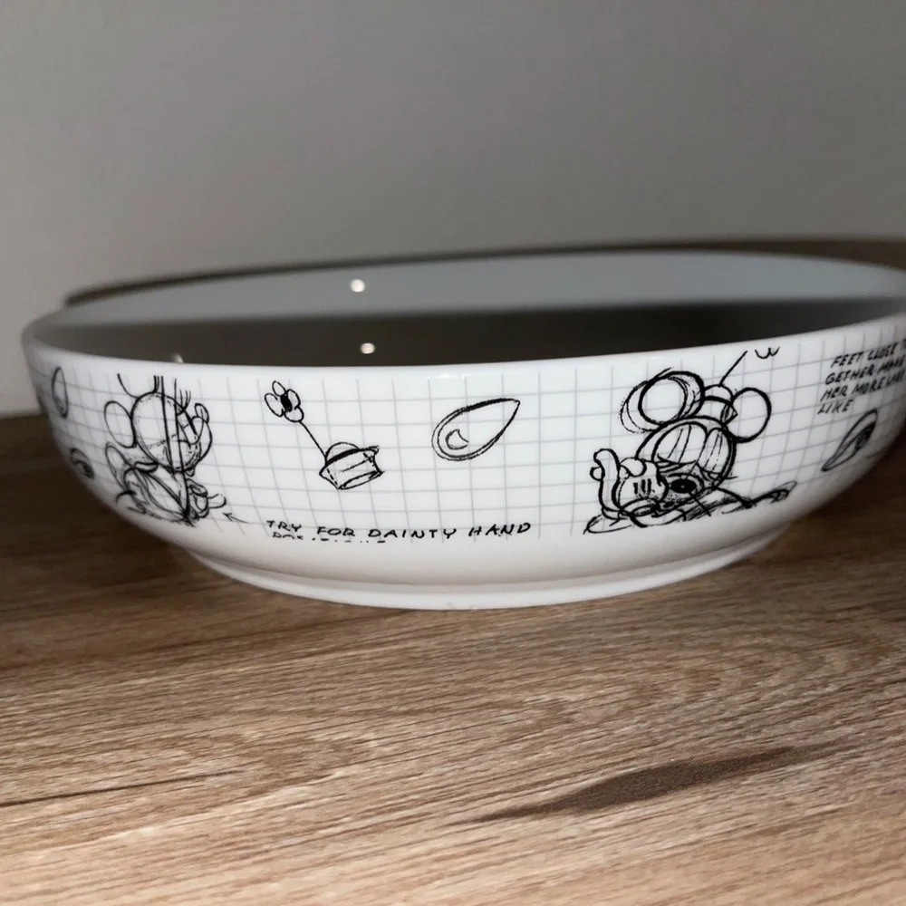 Disney SketchbookMinnie‎ Mouse Serving /Pasta Bowl and Soup Mug Set (4 Peices)